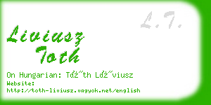 liviusz toth business card